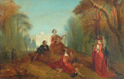 Figures in a Park by Alfred Woolmer